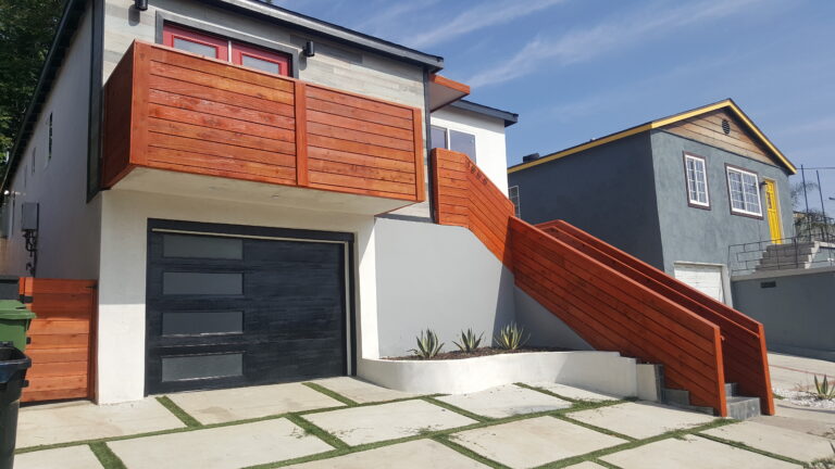 wood deck and handrail