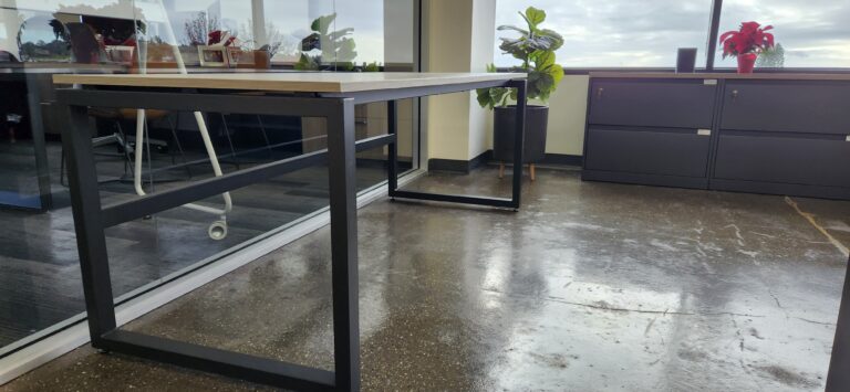 iron and wood table