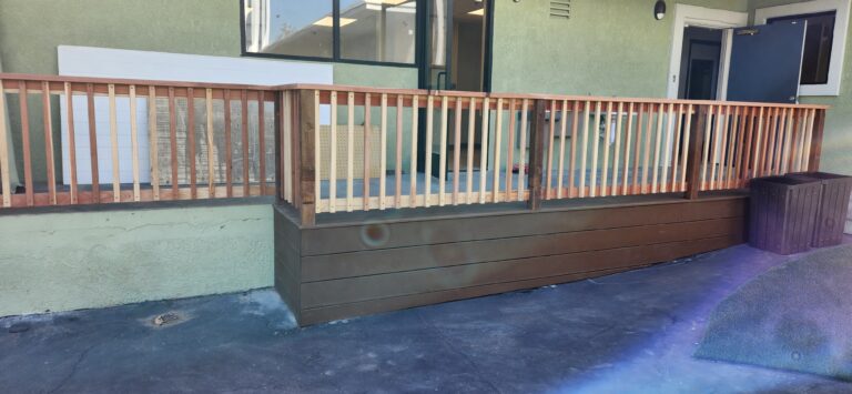 wood deck and handrail