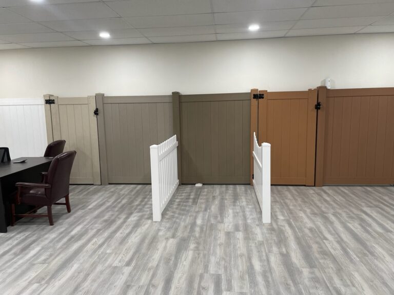 vinyl fence showroom